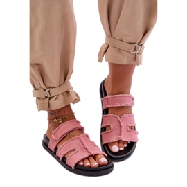 Klasyczne klapki damskie z materiału różowe