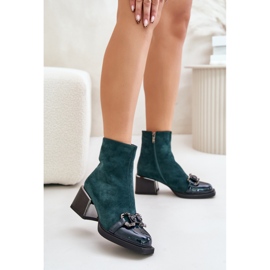 Botki Model MR880-127 Dark Green - Step in style zielone