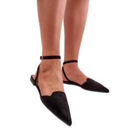 Baleriny damskie w szpic Black czarne
