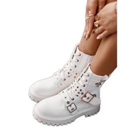 Workery damskie z klamrami White białe