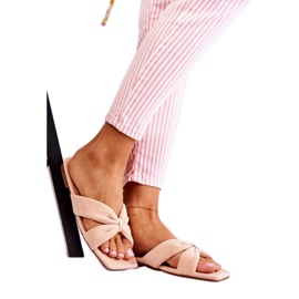 Klasyczne klapki damskie zamszowe Pink różowe