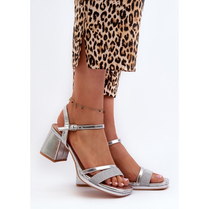 Sandały Model Tessata C-147 Silver - Step in style szare