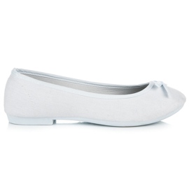 New Age Sportowe balerinki z kokardką białe
