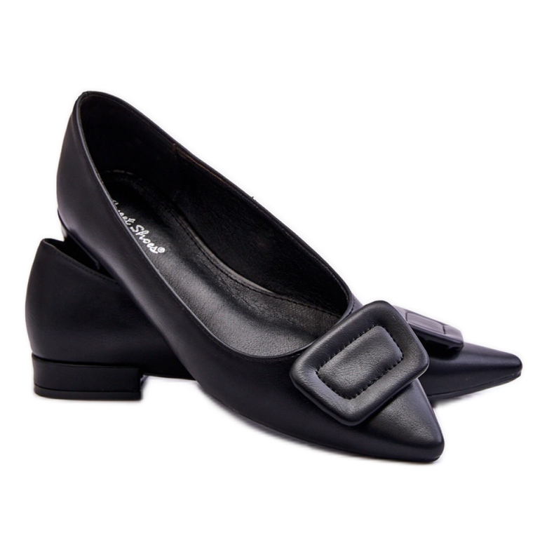Klasyczne baleriny z ozdobą czarne