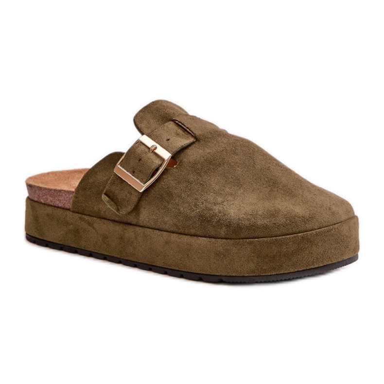 Kapcie damskie na platformie Green zielone