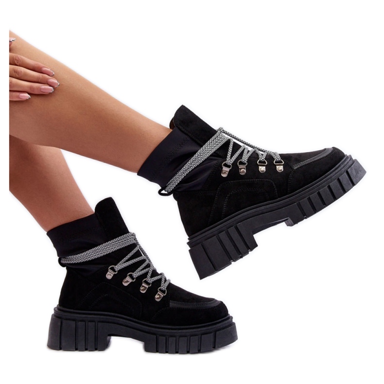 Botki Model Acorn 88-65 Black Zamsz - Step in style czarne