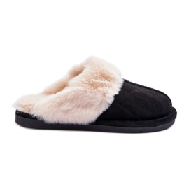 Kapcie damskie z futerkiem Black czarne