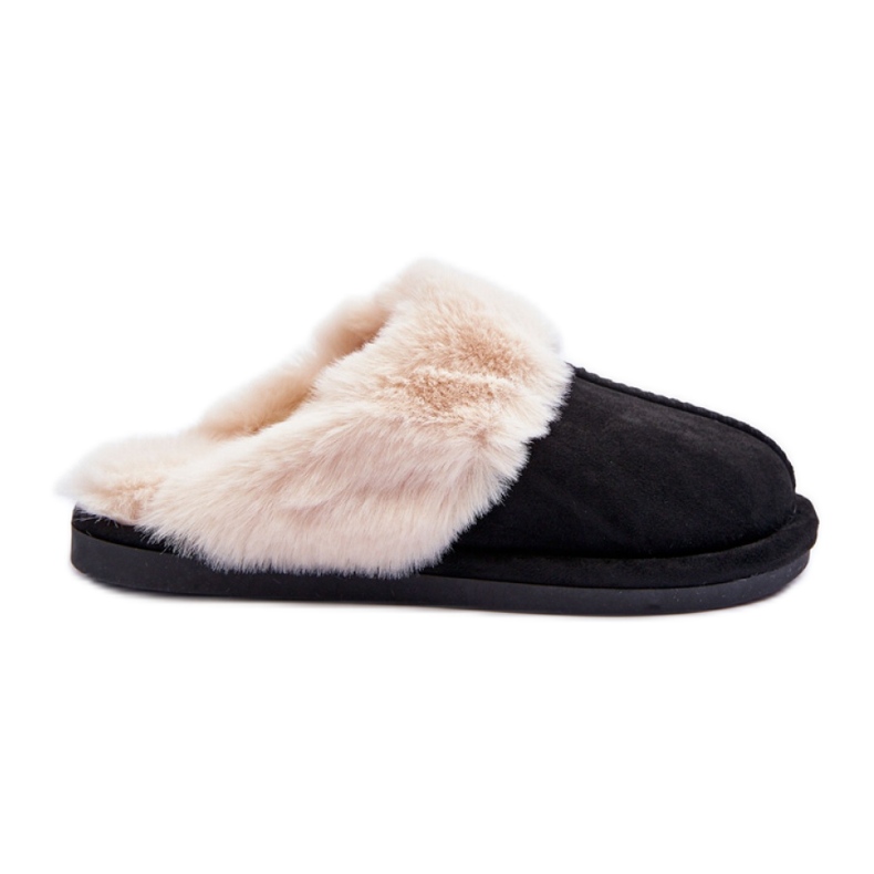 Kapcie damskie z futerkiem Black czarne