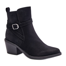 Botki kowbojki na obcasie Black czarne