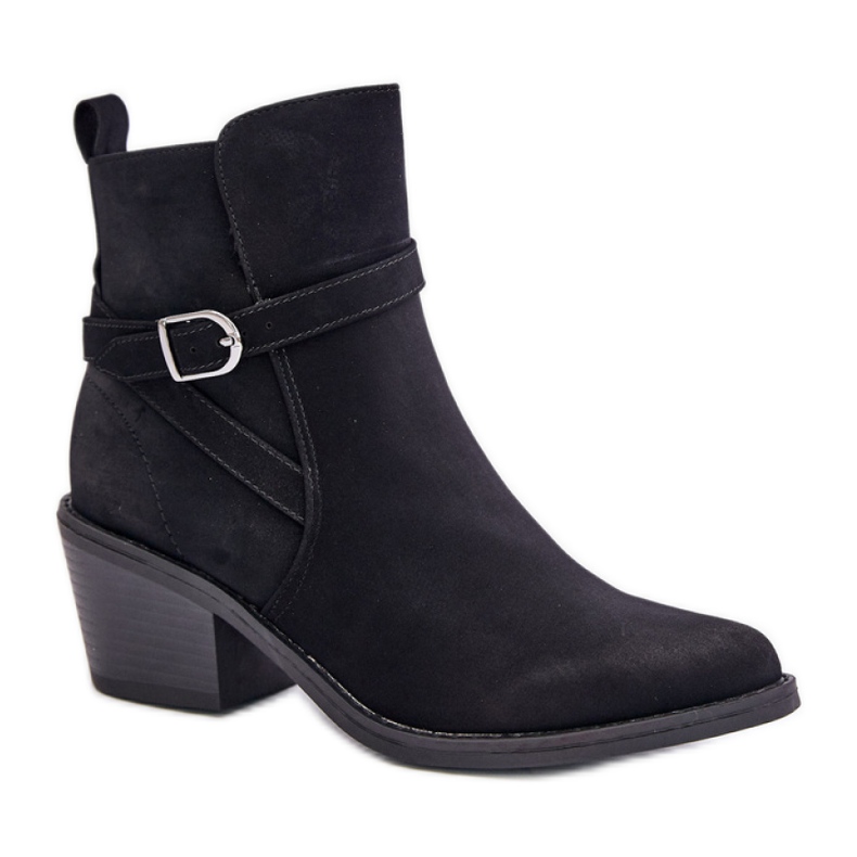 Botki kowbojki na obcasie Black czarne