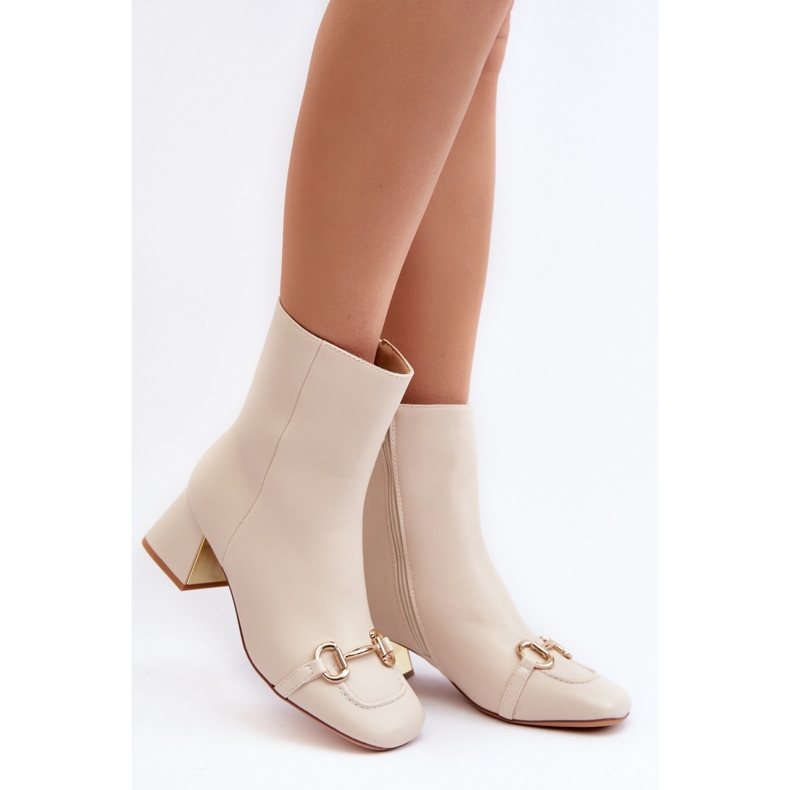 Botki Model Adinah 1063 Light Beige - Step in style beżowy