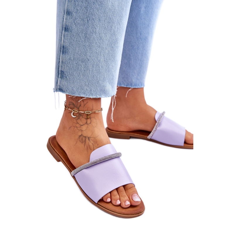 Sandał Klapki Model Termen W-78 Violet - Step in style fioletowe