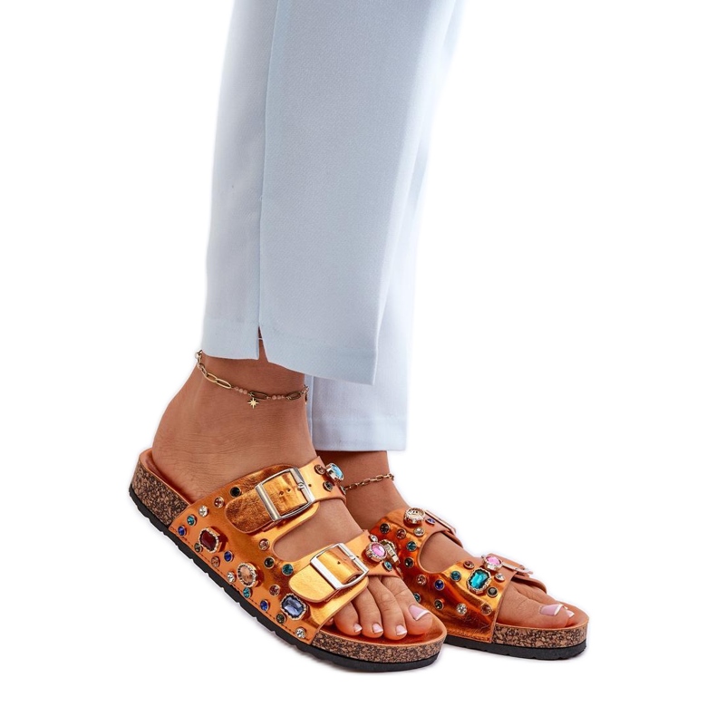 Sandał Klapki Model S.Barski MY121 Orange - Step in style pomarańczowe