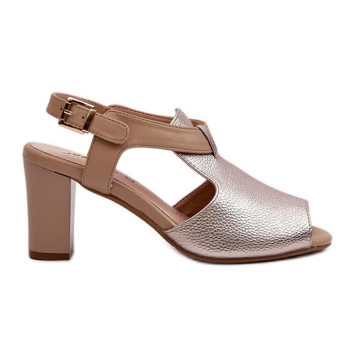 Sandały Model Queenmarie ASA228-3 Gold - Step in style żółte