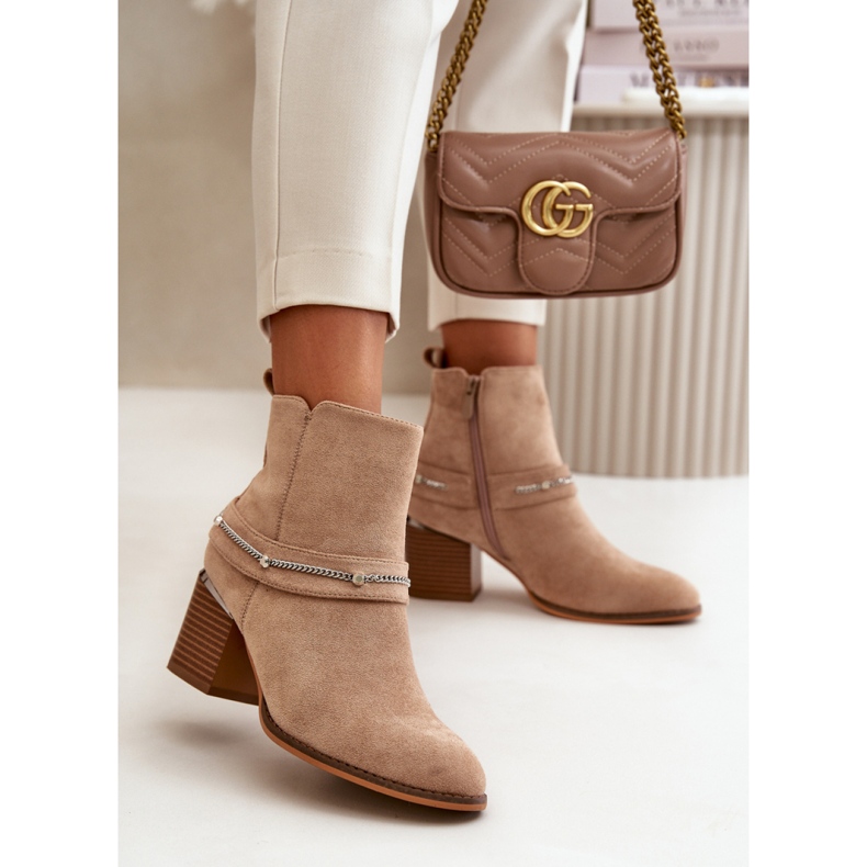 Botki Model Hanalen NS356 Beige - Step in style beżowy