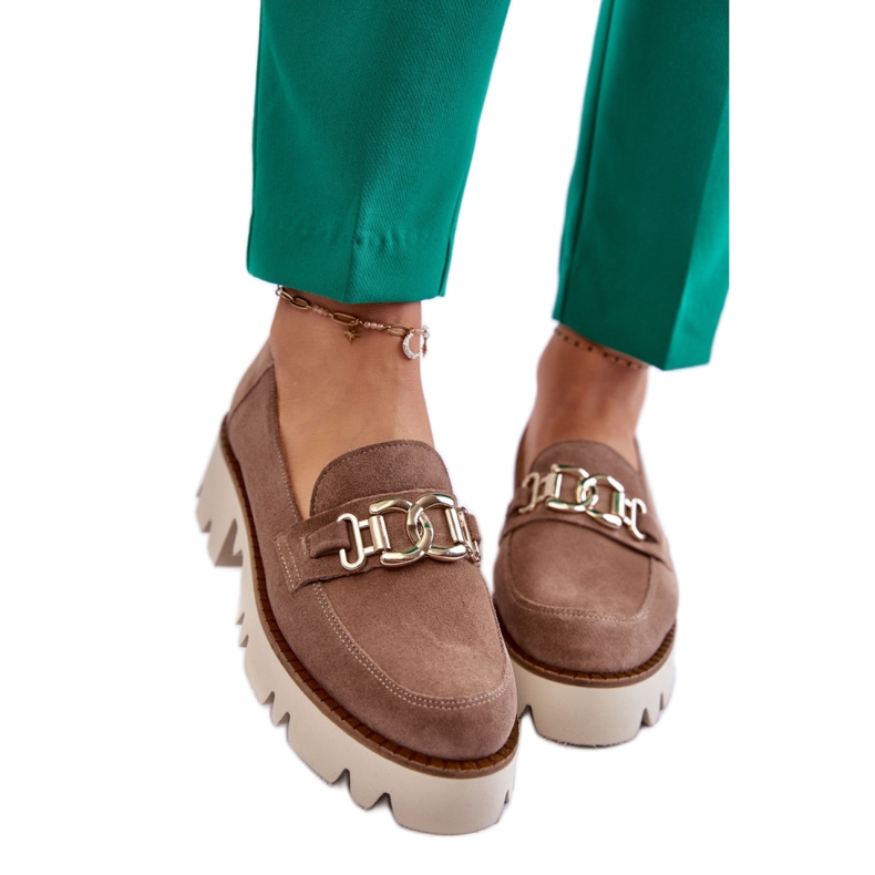 Półbuty Model Laura Messi 2489 Brown - Step in style beżowy