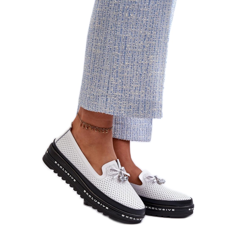 Mokasyny Model S.Barski LR400 White - Step in style białe