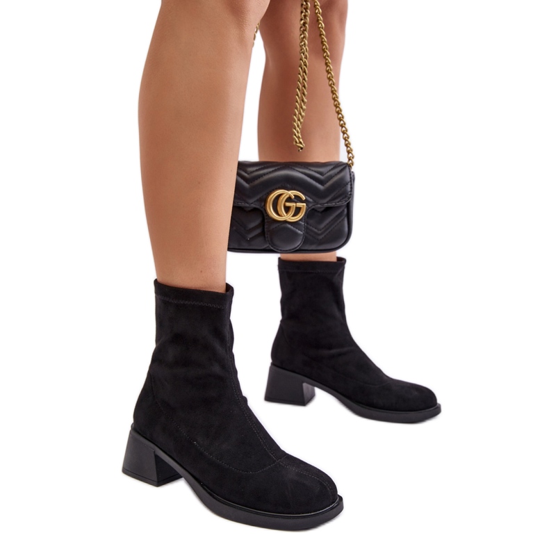 Botki Model Aphroteia 23BT35-6449 Black Zamsz - Step in style czarne