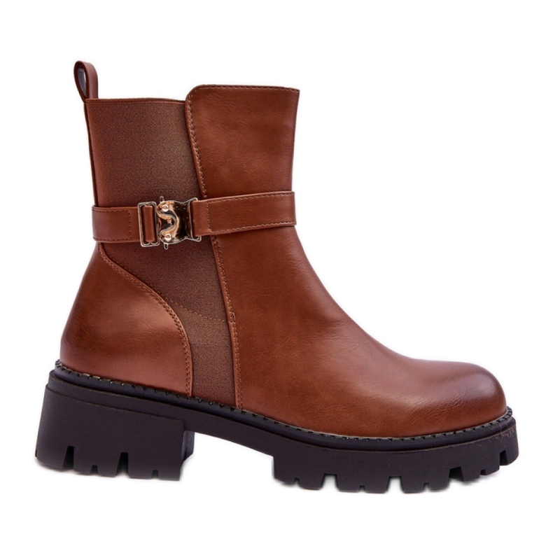 Botki Sztyblety Model Elspetia F35 Brown Skóra - Step in style brązowe