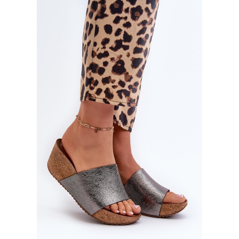 Sandał Klapki Model Zazoo 40291 Grafit - Step in style szare