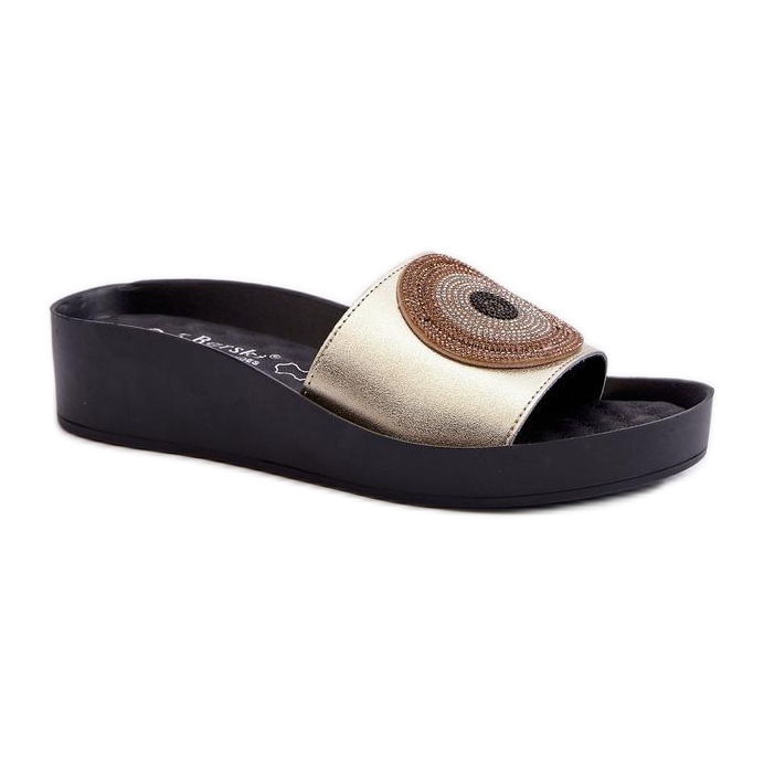 Sandał Klapki Model S.Barski KV27-019 Gold - Step in style żółte