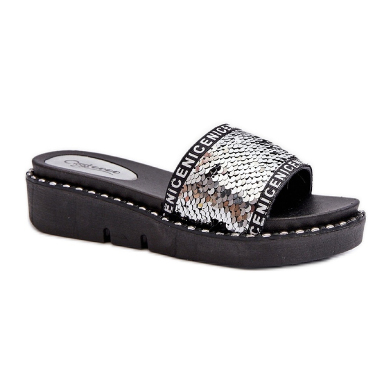 Sandał Klapki Model Rivanique G-582-02 Black/Silver - Step in style czarne