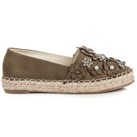 Marquiz Wsuwane półbuty ze zdobieniem zielone