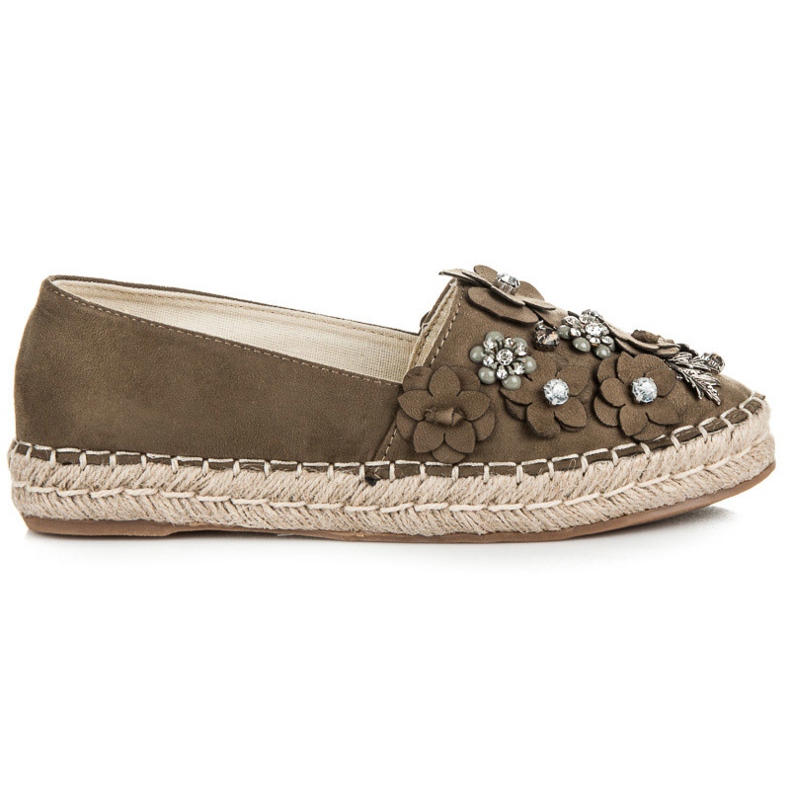 Marquiz Wsuwane półbuty ze zdobieniem zielone