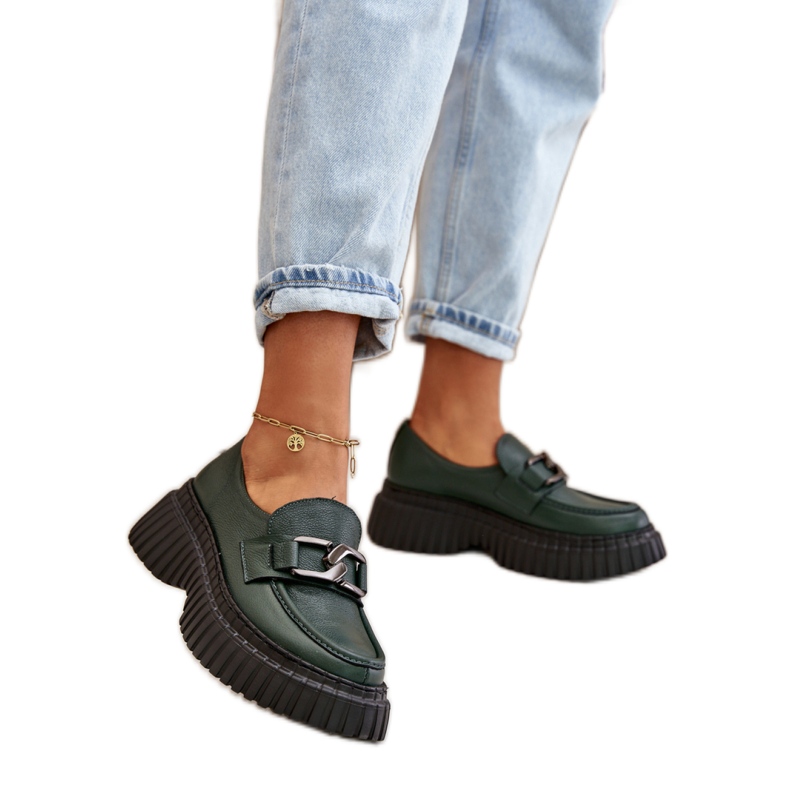 Półbuty Model Zazoo 20176 Dark Green - Step in style zielone