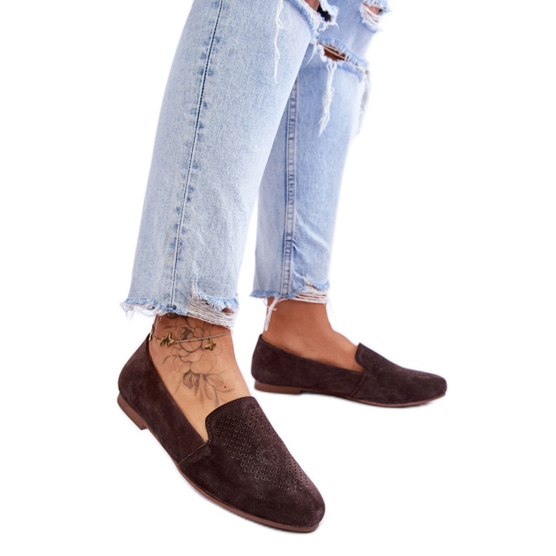 Mokasyny Model Giovana LR29515 Brown - Step in style brązowe