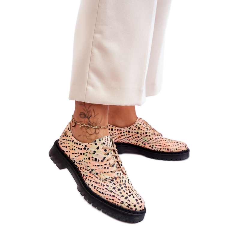 Półbuty Oxfordy Model Maciejka 04087-18 Orange/Black - Step in style pomarańczowe