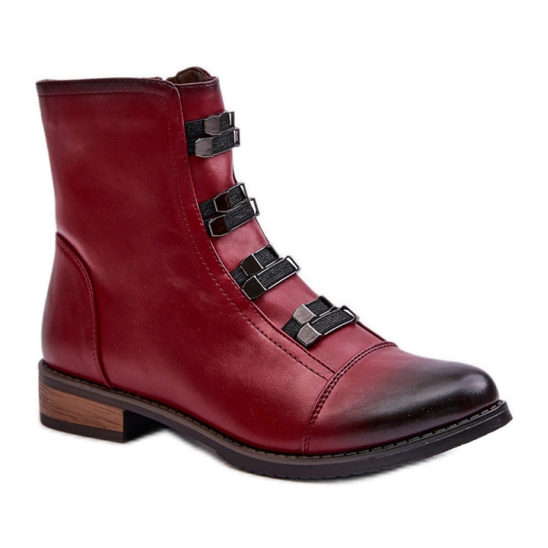 Botki Model Evalith ASA62-30 Bordo - Step in style czerwone