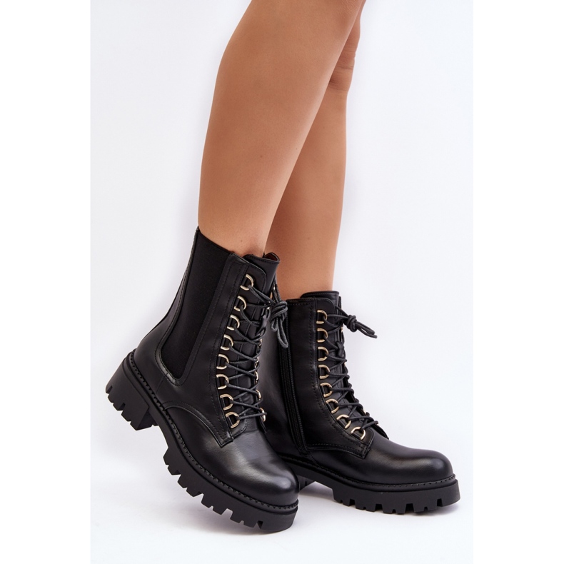 Workery Model Charmea F33 Black Skóra - Step in style czarne