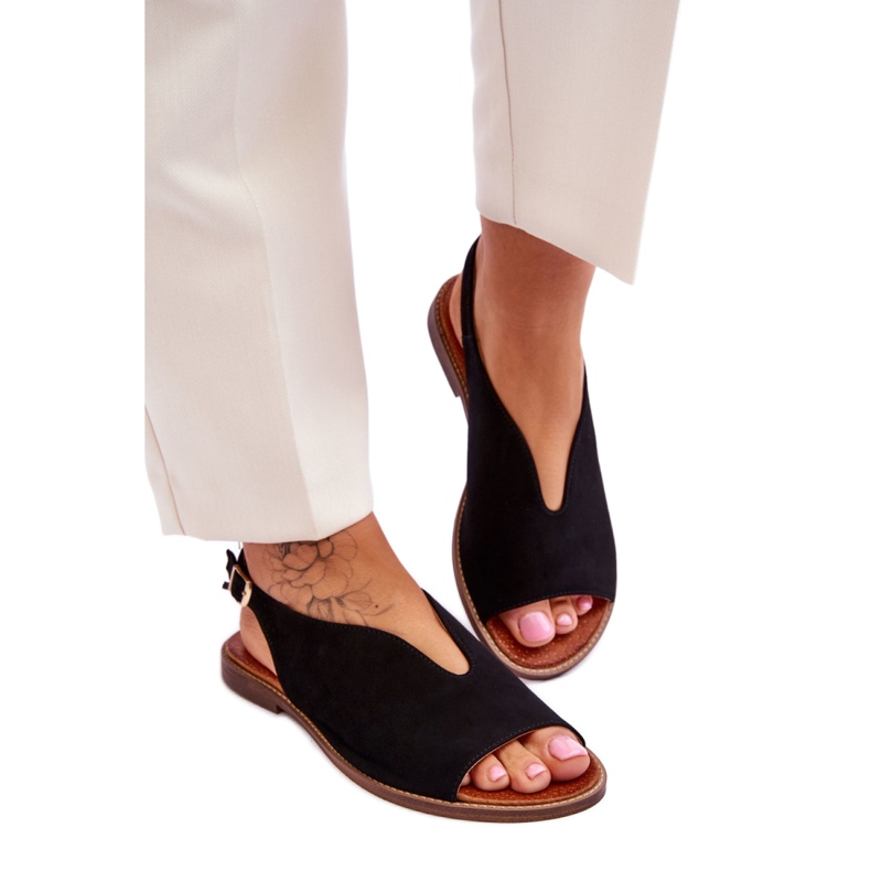 Sandały Model Lewski Shoes 3220/X Black Zamsz - Step in style czarne