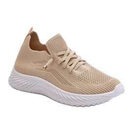 Wsuwane Buty Sportowe Skarpetkowe Beige beżowy