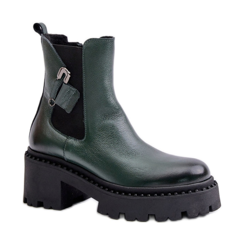 Botki Model Zazoo Dark Green czarne