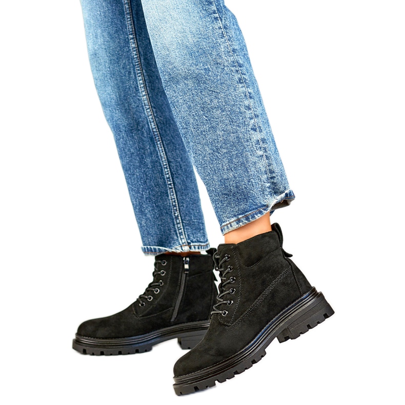 Trapery Damskie Ocieplone Futrem A5201B czarne