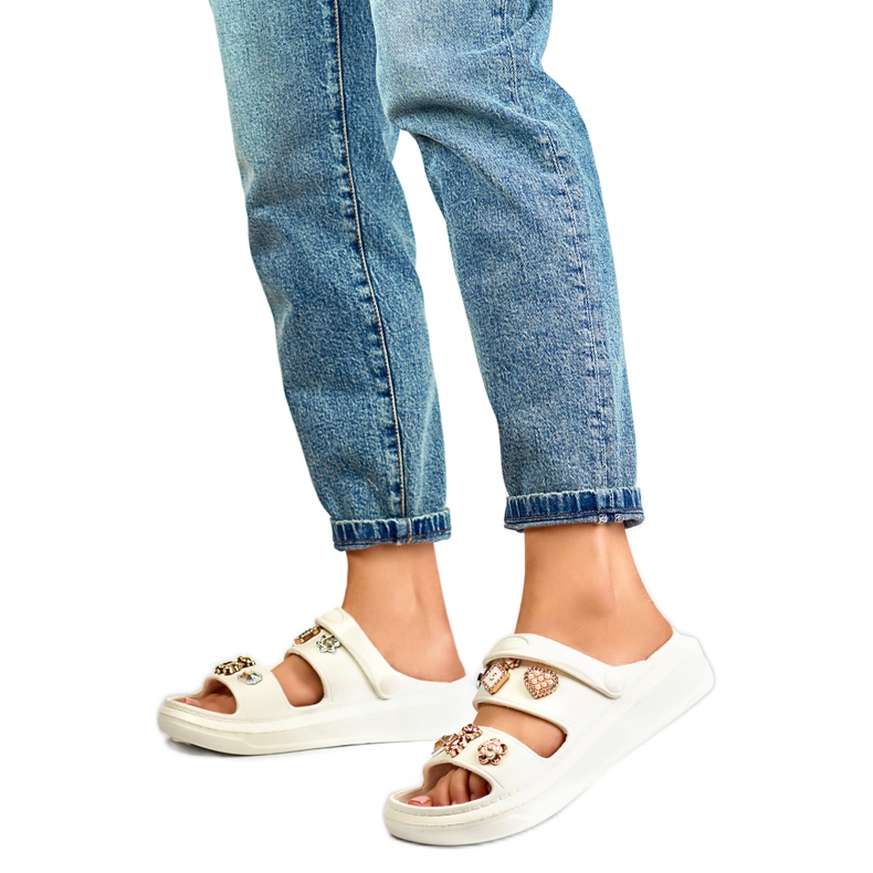 Sandały Damskie Zdobione JHC3071W białe