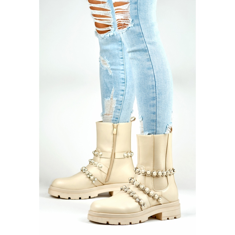 Botki Model 58090-1BE Beige - PRIMO beżowy