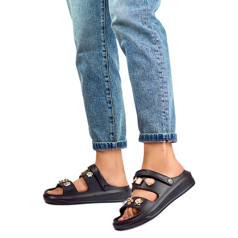 Sandały damskie z Ozdobami JHC3071B czarne