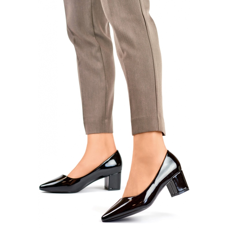 Czółenka Damskie Lakierowane CIC-312B czarne