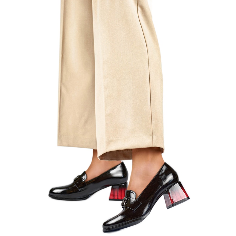 Czółenka Damskie Lakierowane GD-FL479-B czarne