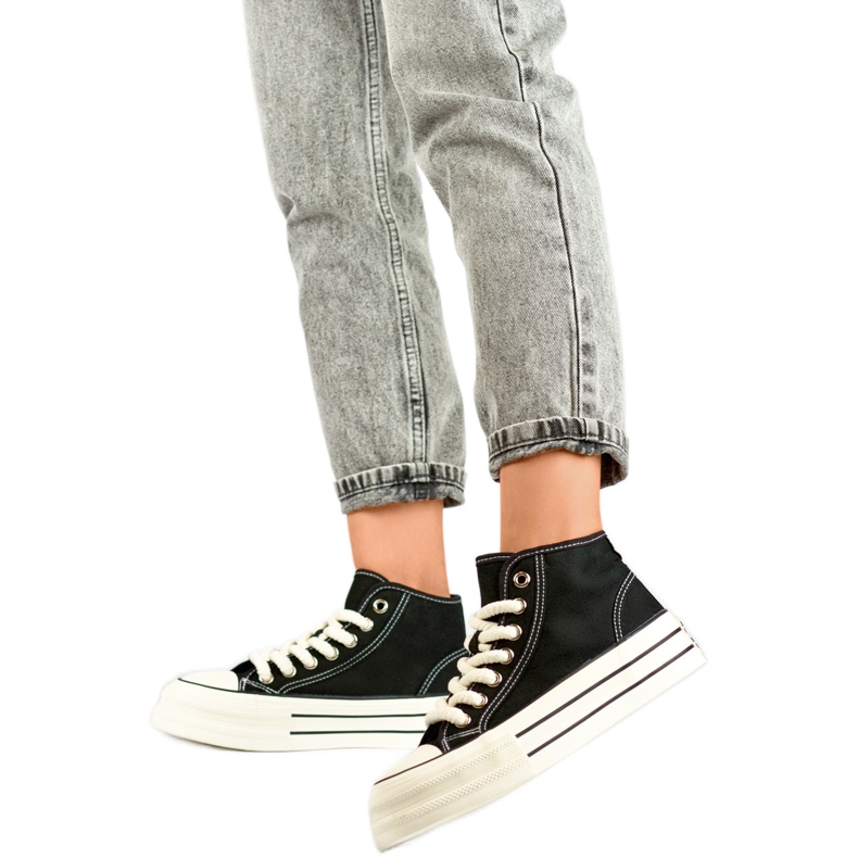 Trampki na Platformie BL507B czarne