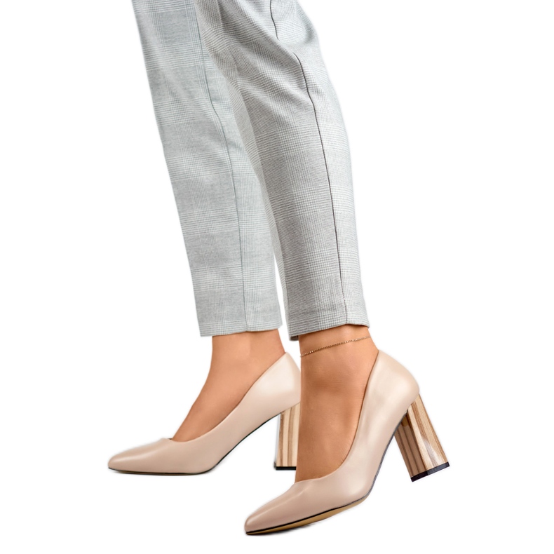 Czółenka Model GD-FL486A-D.BE Beige beżowy