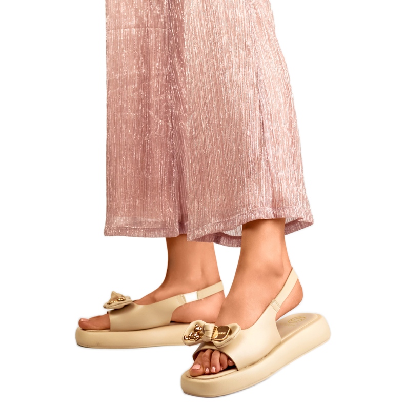 Sandały Damskie z Kokardą LX2350BE beżowy