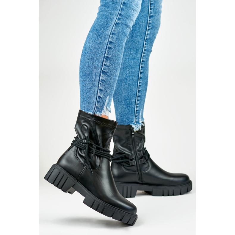 Botki Model DE1127P-B Black Skóra - PRIMO czarne