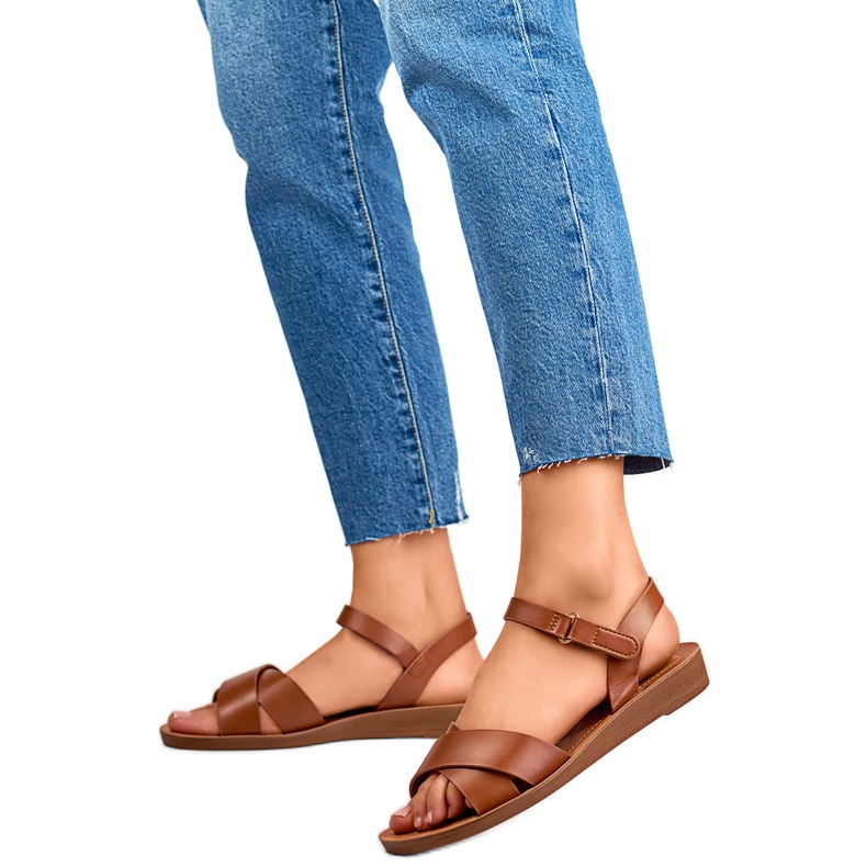 Sandały Damskie PS10TA brązowe