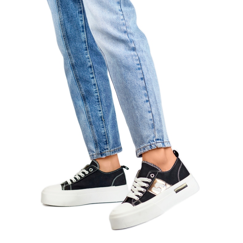 Trampki Damskie na Platformie LY100B czarne