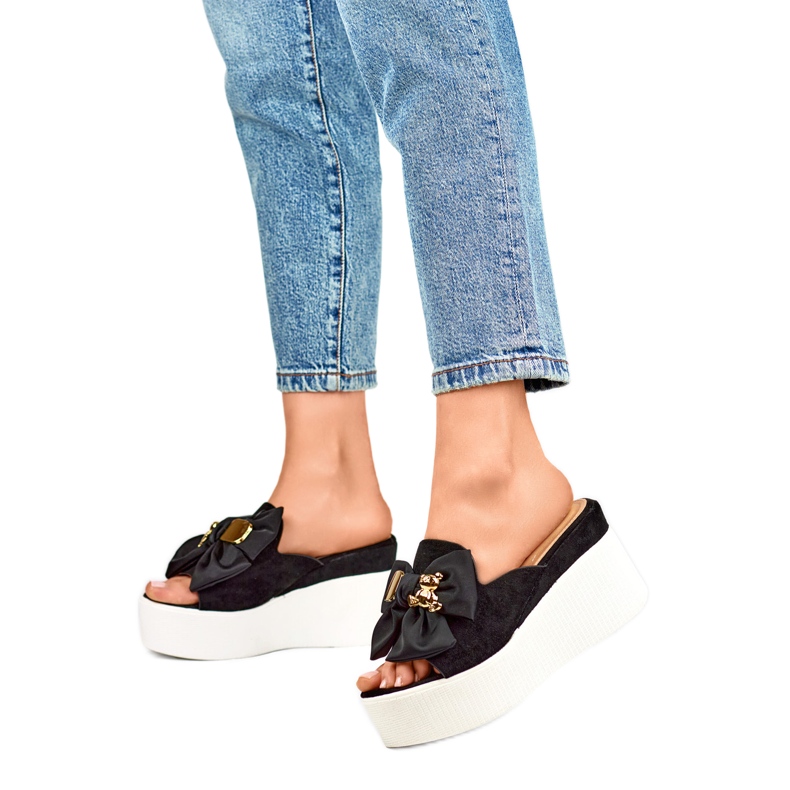 Klapki Damskie Czarne 8082B
