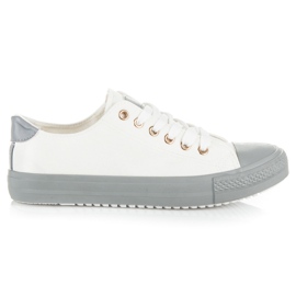 Seastar Wiązane Tenisówki Na Kolorowej Platformie białe